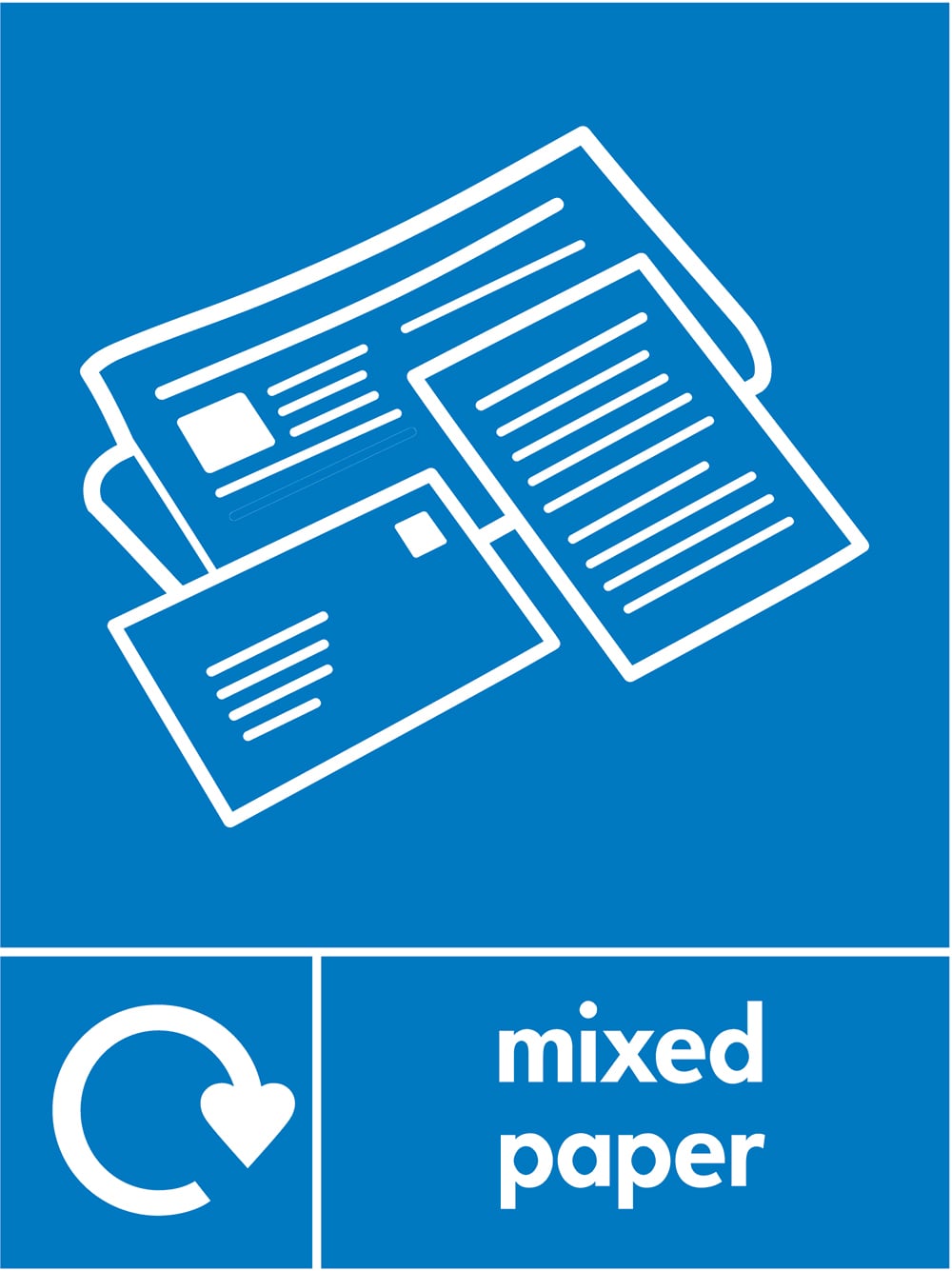 Signage: Mixed Paper Recycling (PAPE0043)