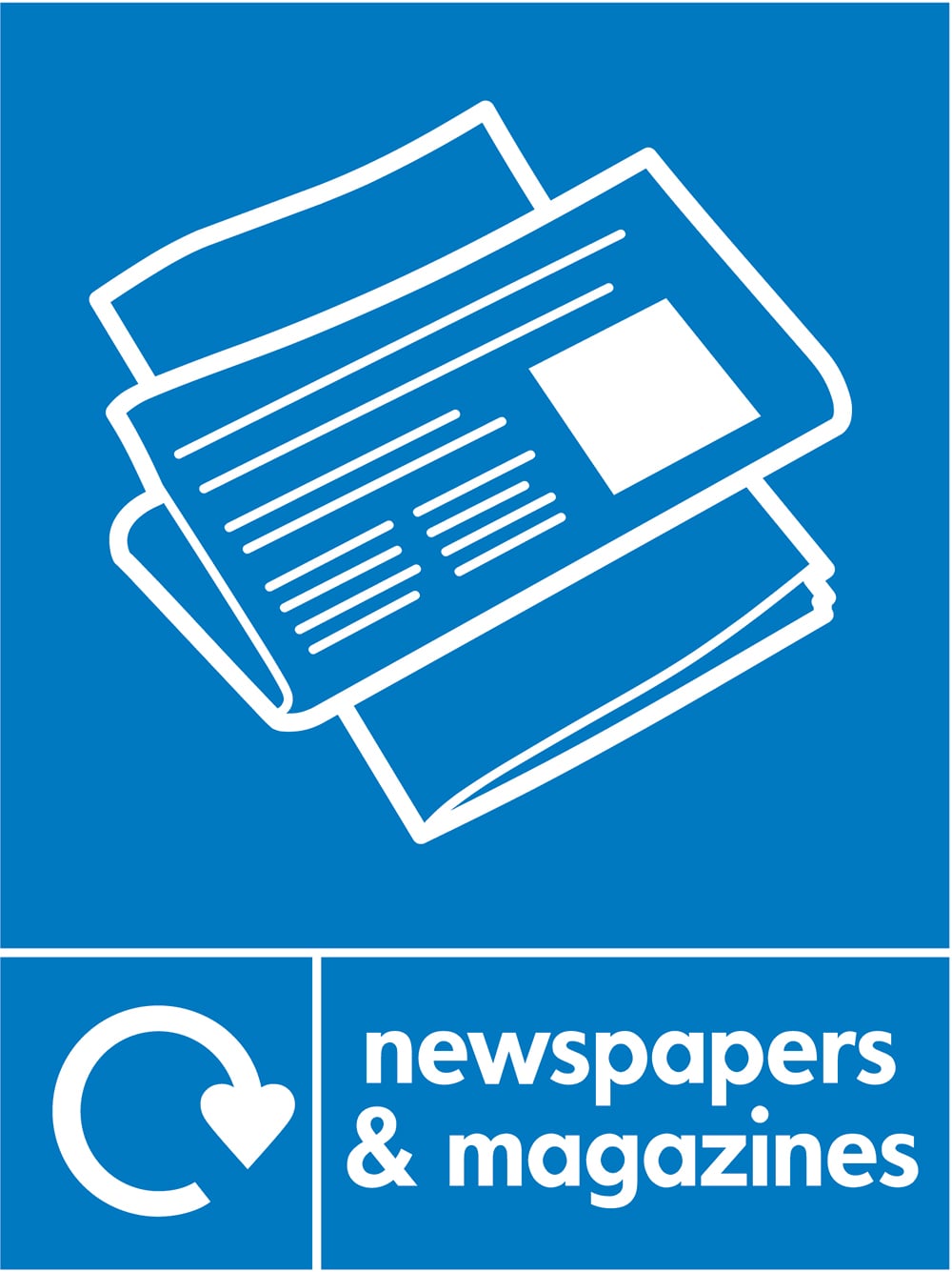Signage: Newspapers & Magazines Recycling (PAPE0044)