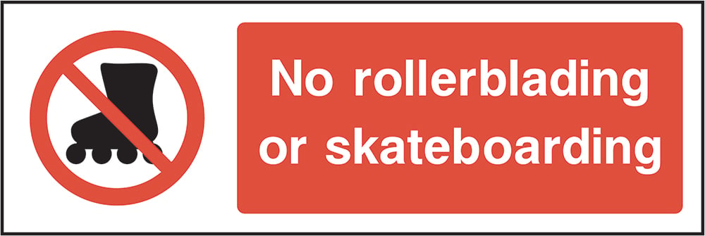 Signage: No Rollerblading Or Skateboarding (PARK0033)