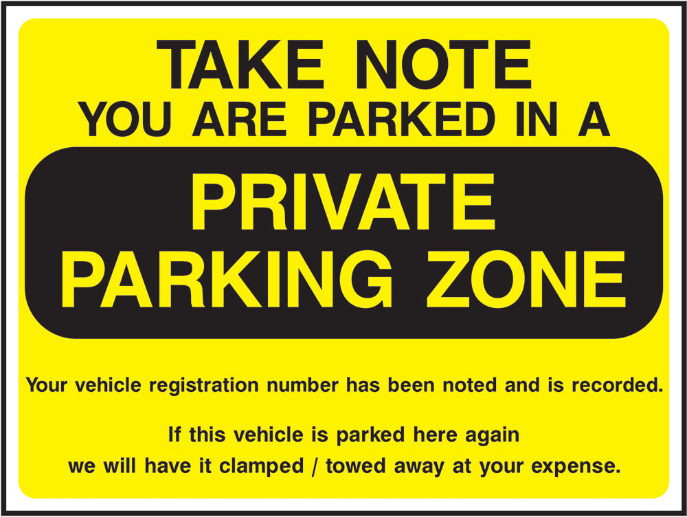 Signage: Private Parking Zone (PARK0058)