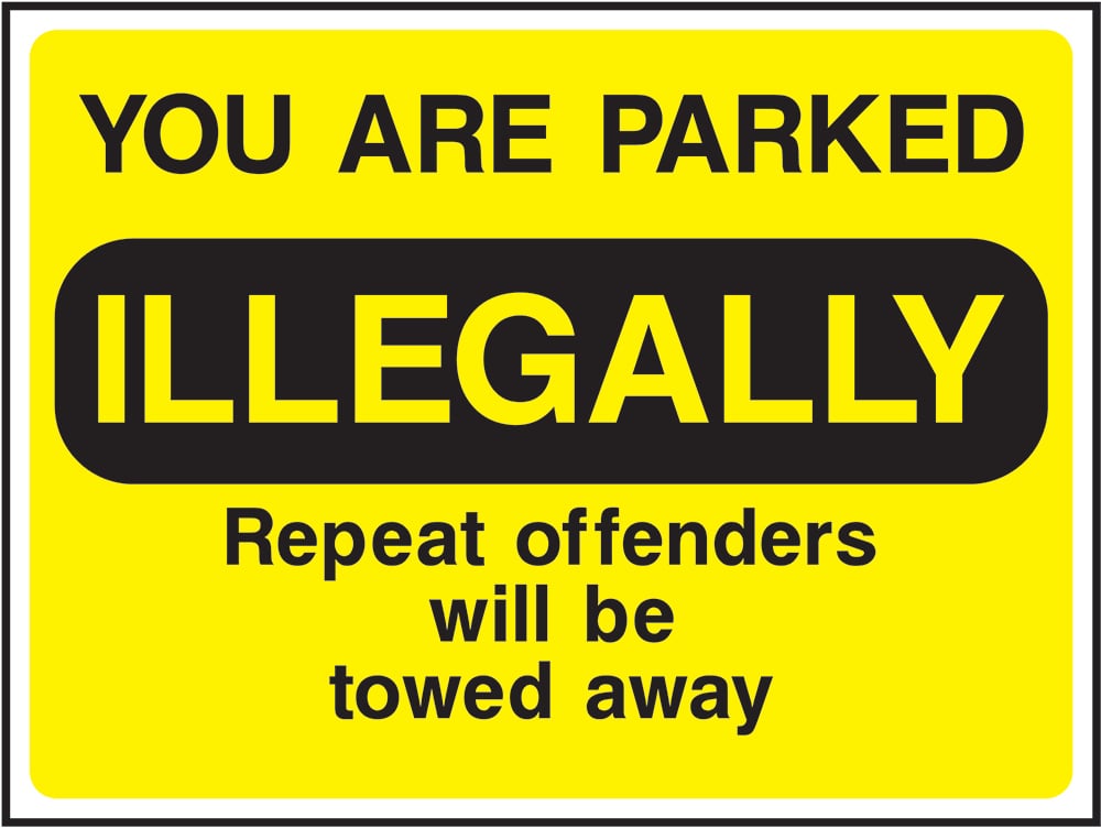 Signage: Parked Illegally Towed Away (PARK0059)