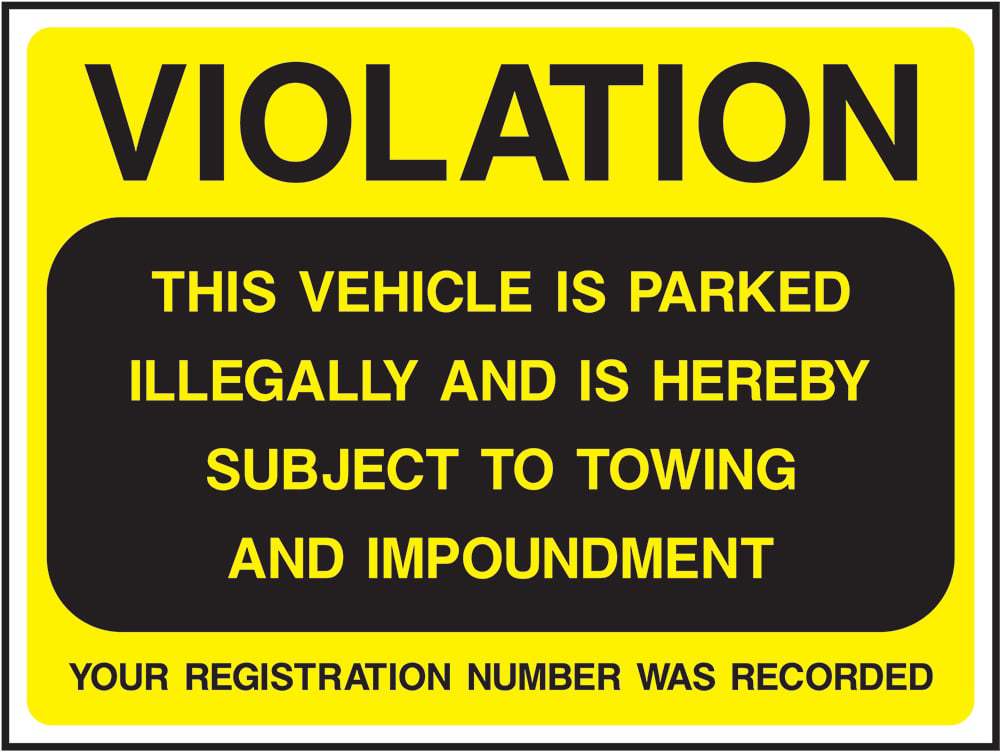 Signage: Violation Illegal Parking (PARK0062)
