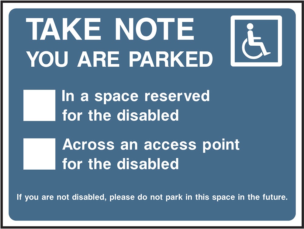Signage: Disabled Parking Notice (PARK0063)