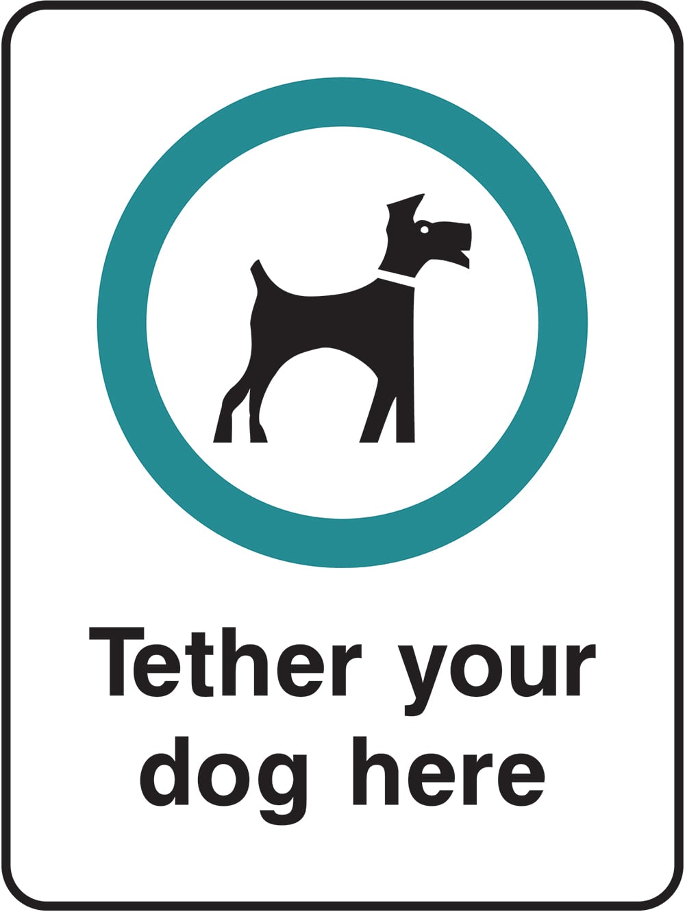 Signage: Tether Your Dog Here (PARK1_0028)