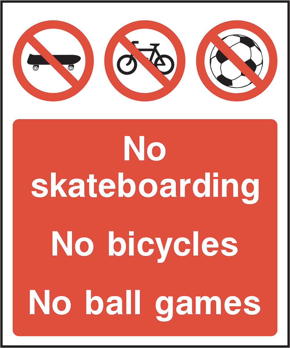 Signage: No Skateboarding No Bicycles No Ball Games (PARK1_0030)