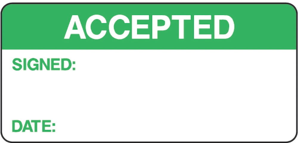 Signage: Accepted Label (QUAL0006)
