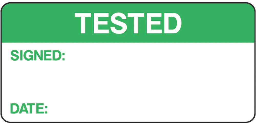 Signage: Tested Label (QUAL0010)