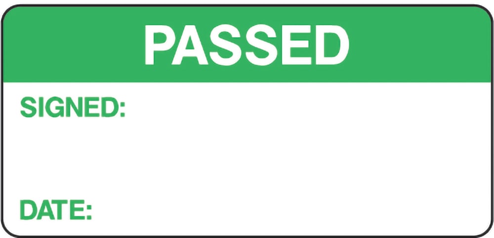 Signage: Passed Label (QUAL0011)