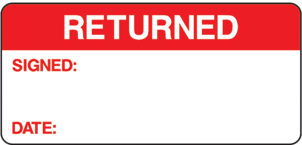 Signage: Returned Label (QUAL0029)