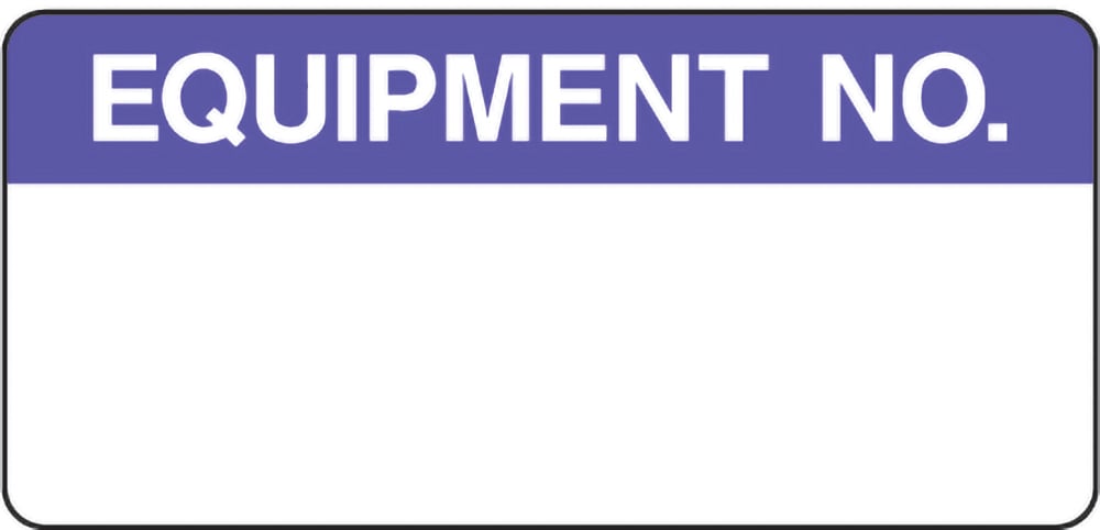 Signage: Equipment No. Label (QUAL0052)