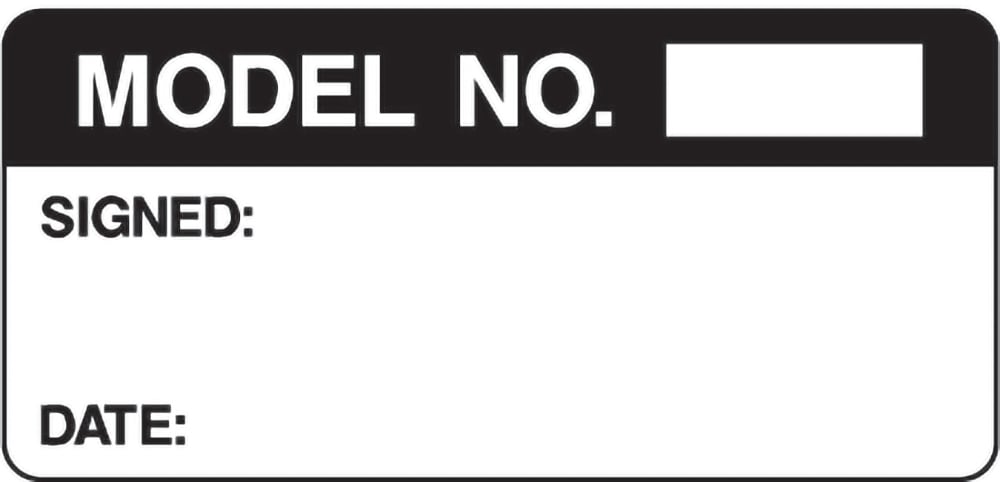 Signage: Model Number Label (QUAL0067)