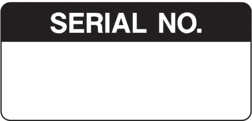 Signage: Serial No. Label (QUAL0069)