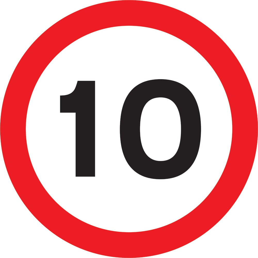 Signage: Speed Limit 10 (REGU0009)