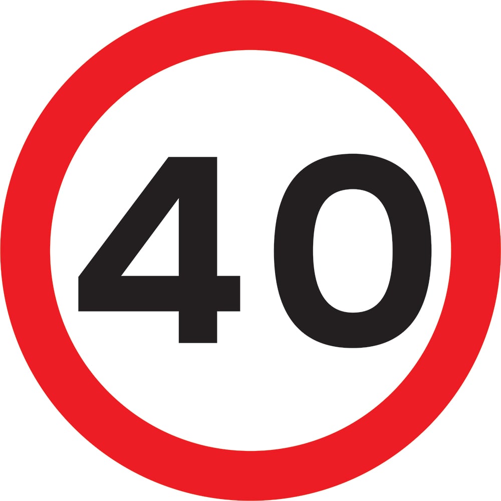 Signage: Speed Limit 40 (REGU0013)