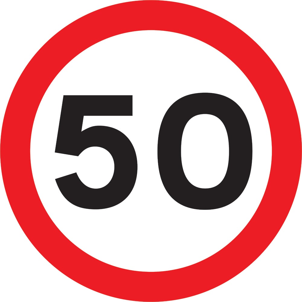 Signage: Speed Limit 50 (REGU0014)