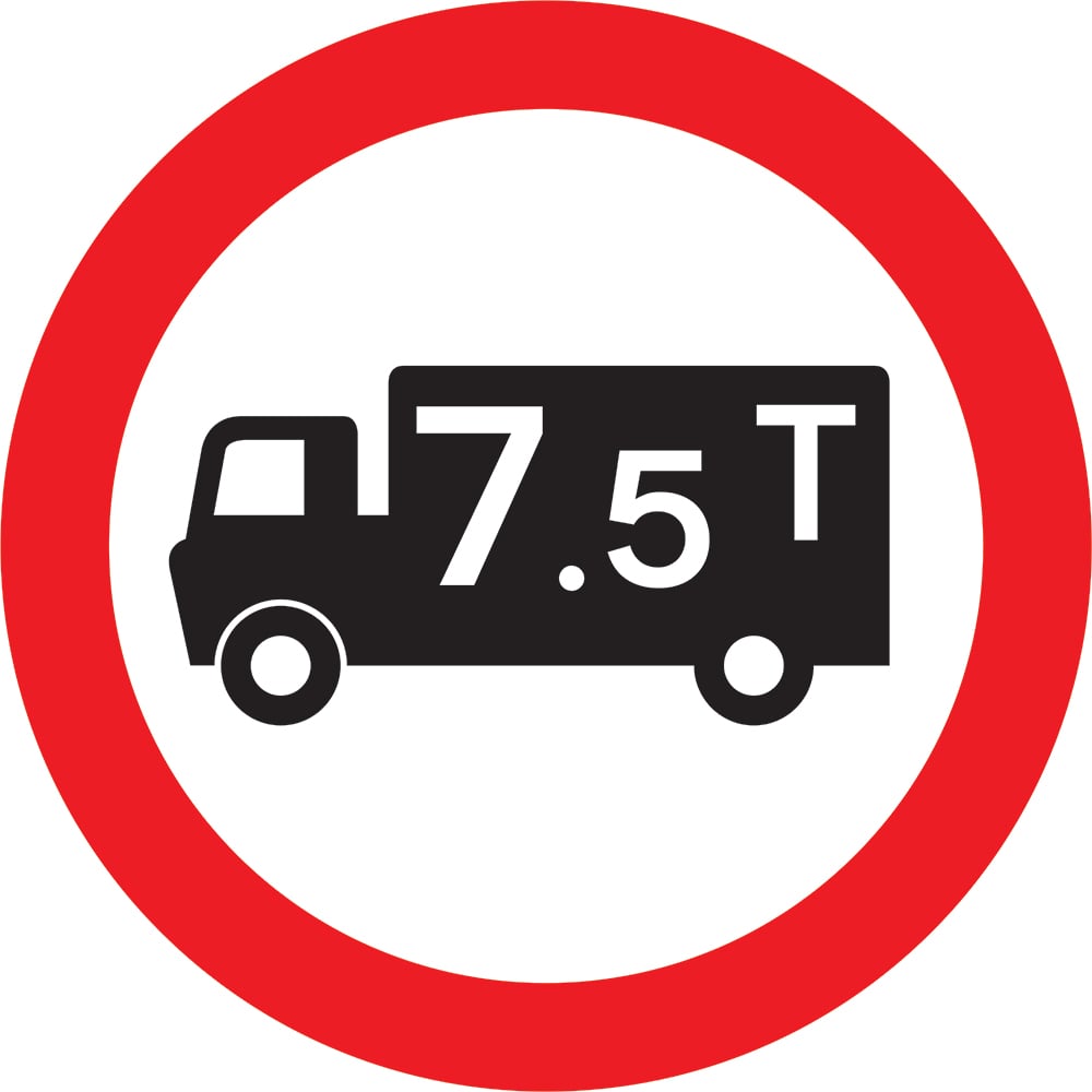 Signage: 7.5 Tonne Limit (REGU0029)