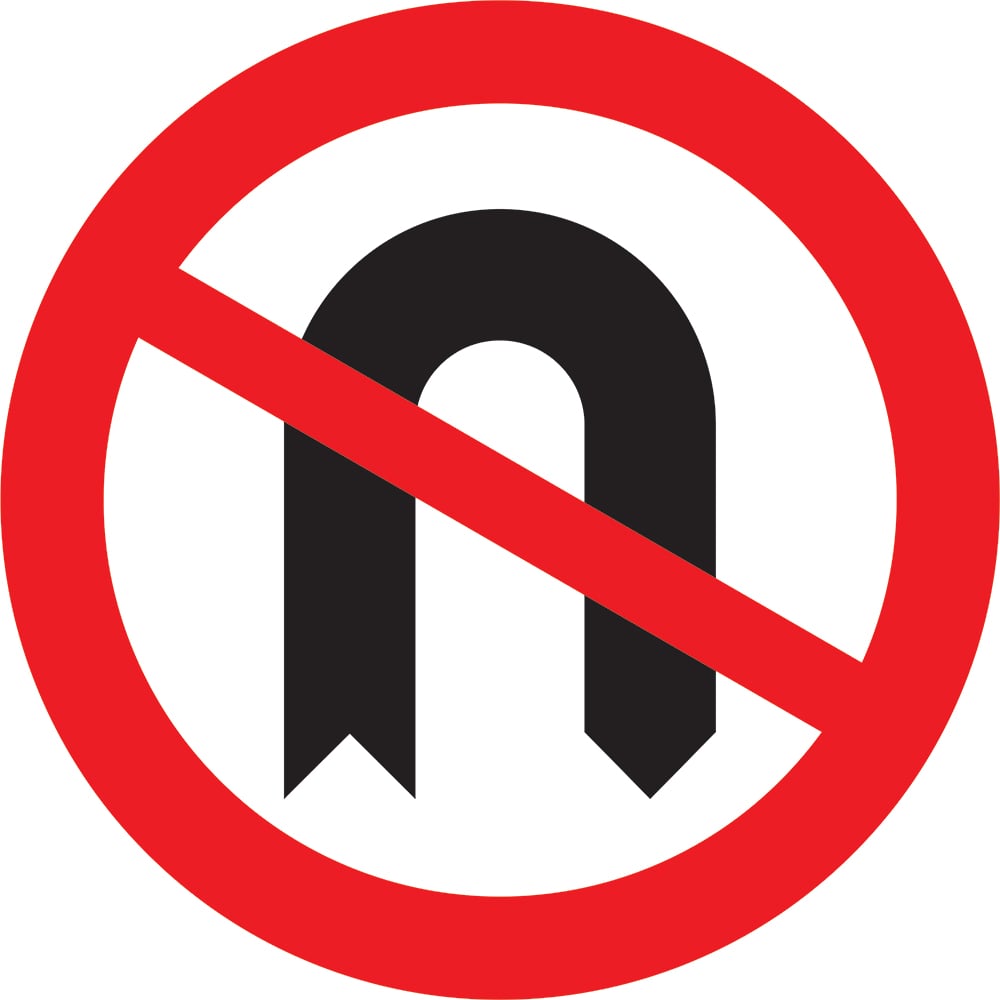 Signage: No U Turn (REGU0031)