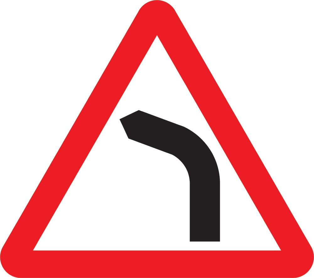 Signage: Warning Left Bend (WARN0012)