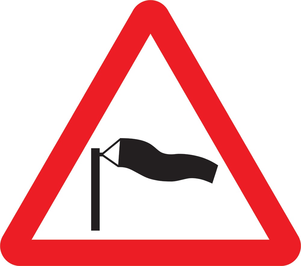 Signage: Warning Crosswinds (WARN0035)