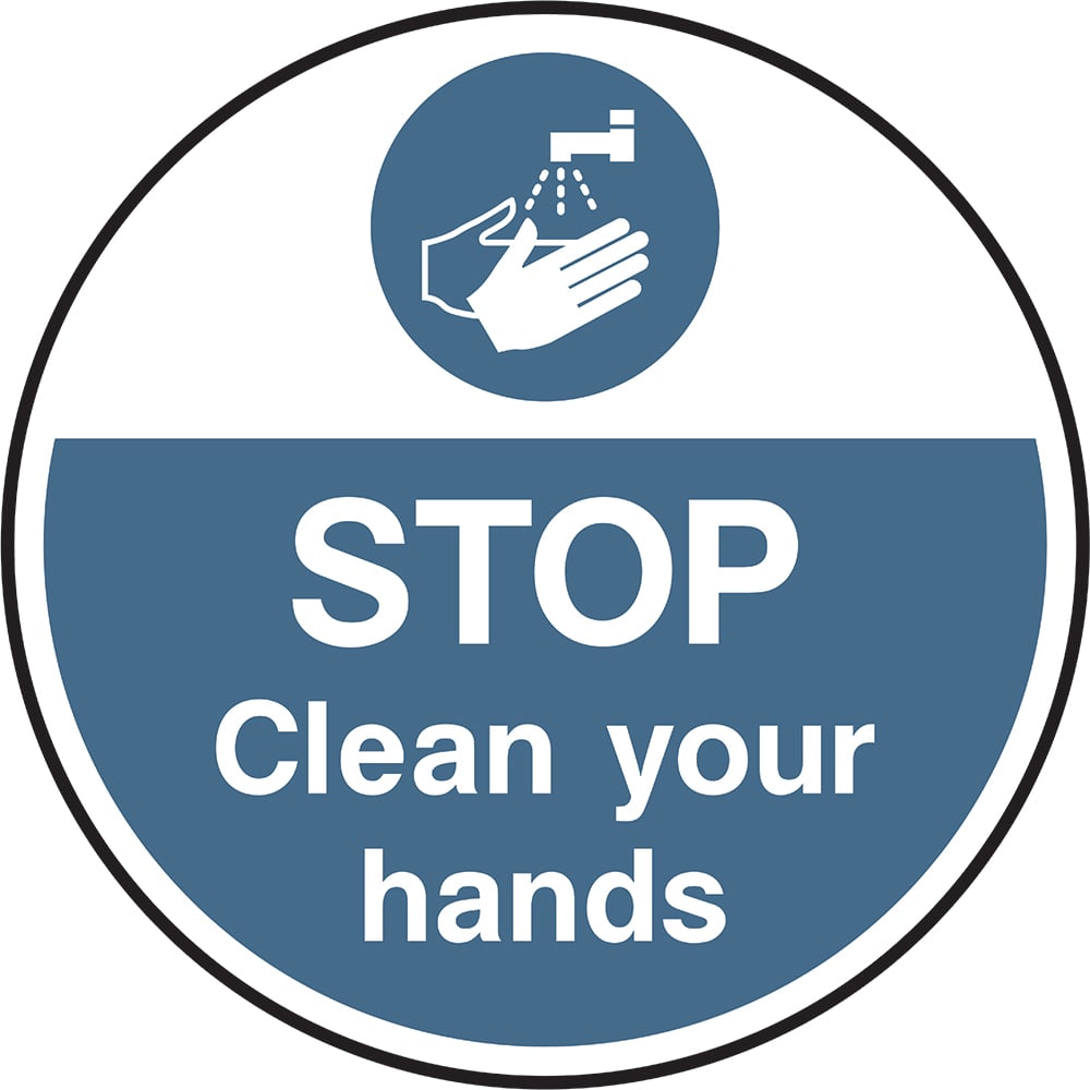 Signage: Stop Clean Your Hands (FLOO0010)