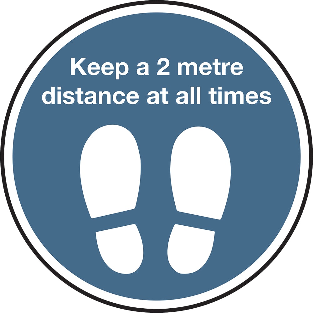 Signage: Keep 2 Metre Distance (FLOO0032)