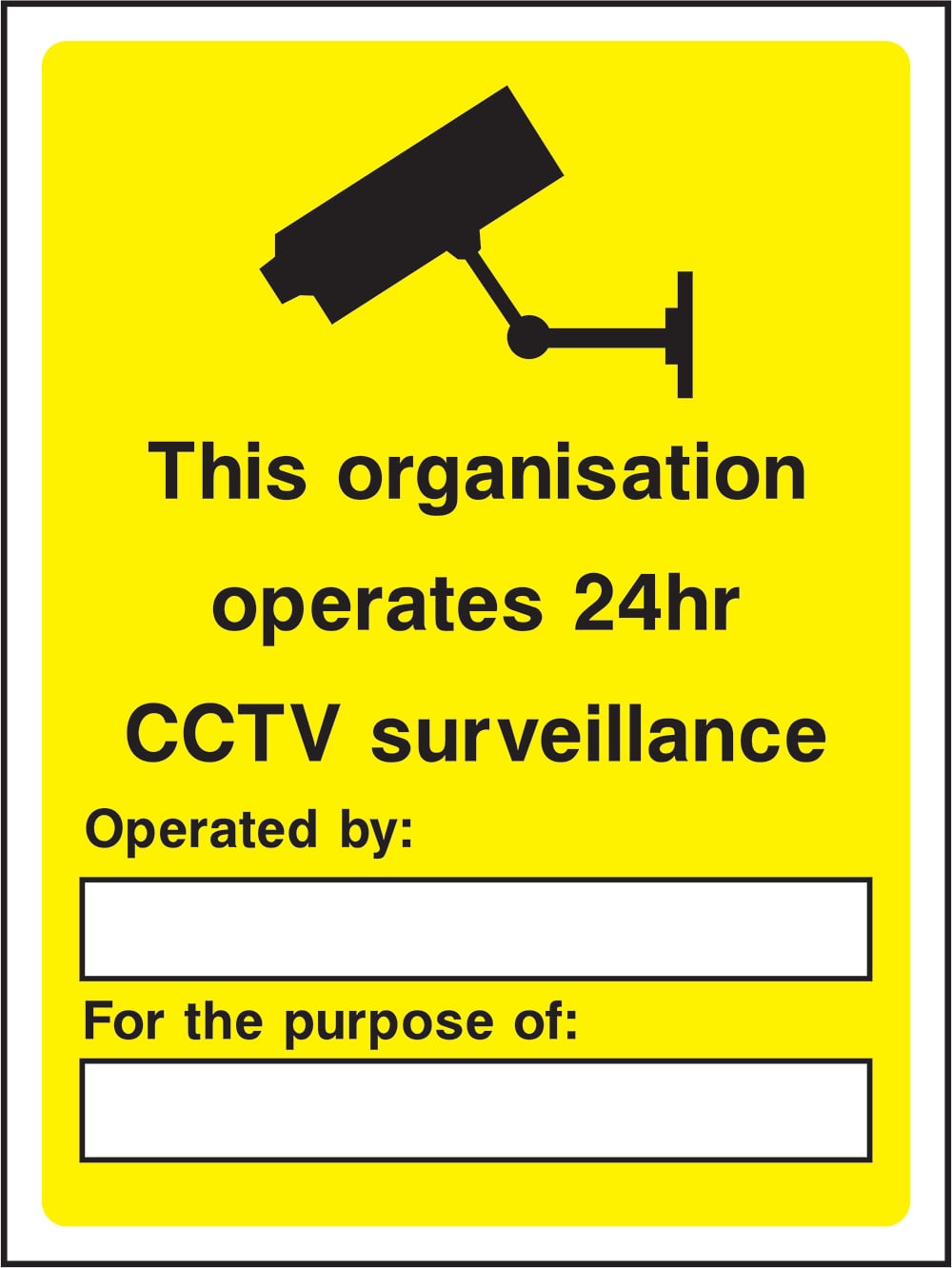 Signage: 24Hr CCTV Surveillance (SECU0007)