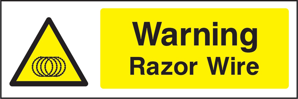 Signage: Warning Razor Wire (SECU0012)