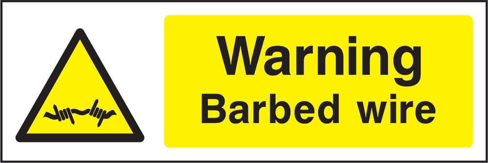 Signage: Warning Barbed Wire (SECU0013)