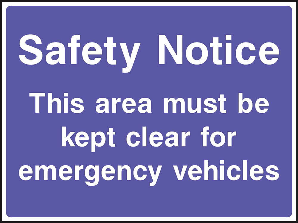Signage: Keep Clear Emergency Vehicles (SITE0006)