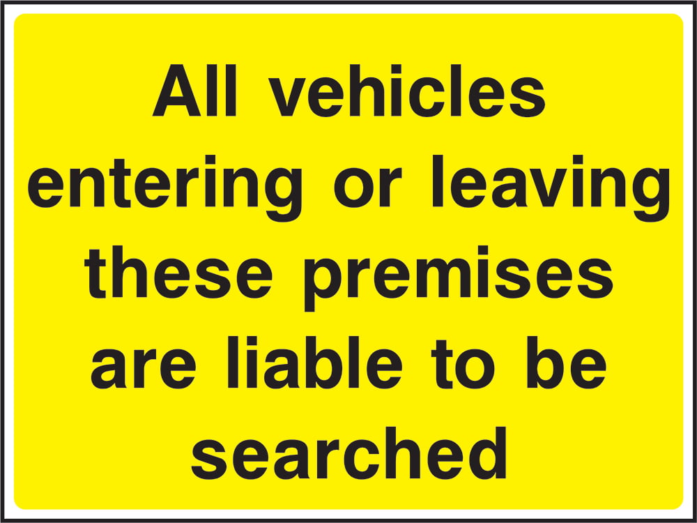 Signage: Vehicles May Be Searched (SITE0014)