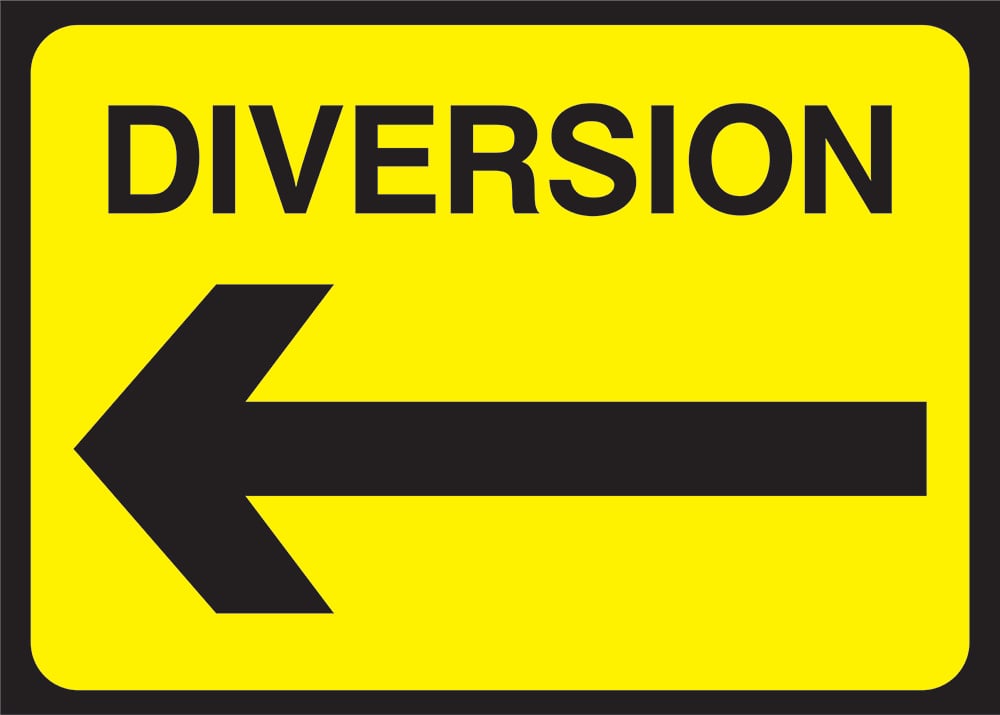 Signage: Diversion Left (TEMP0004)