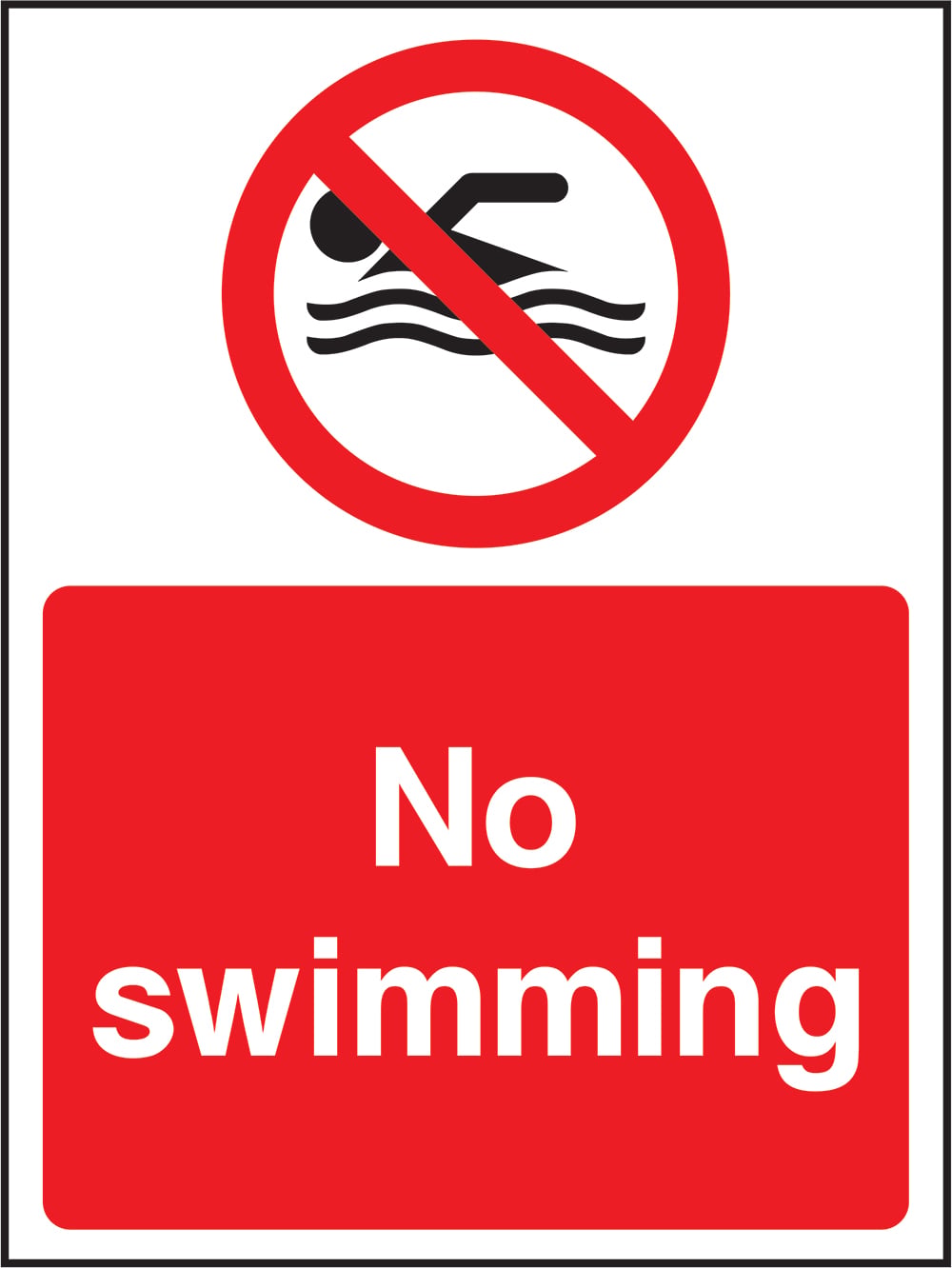 Signage: No Swimming (WATE0001)