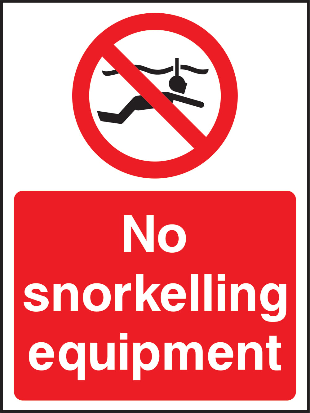 Signage: No Snorkelling Equipment (WATE0002)