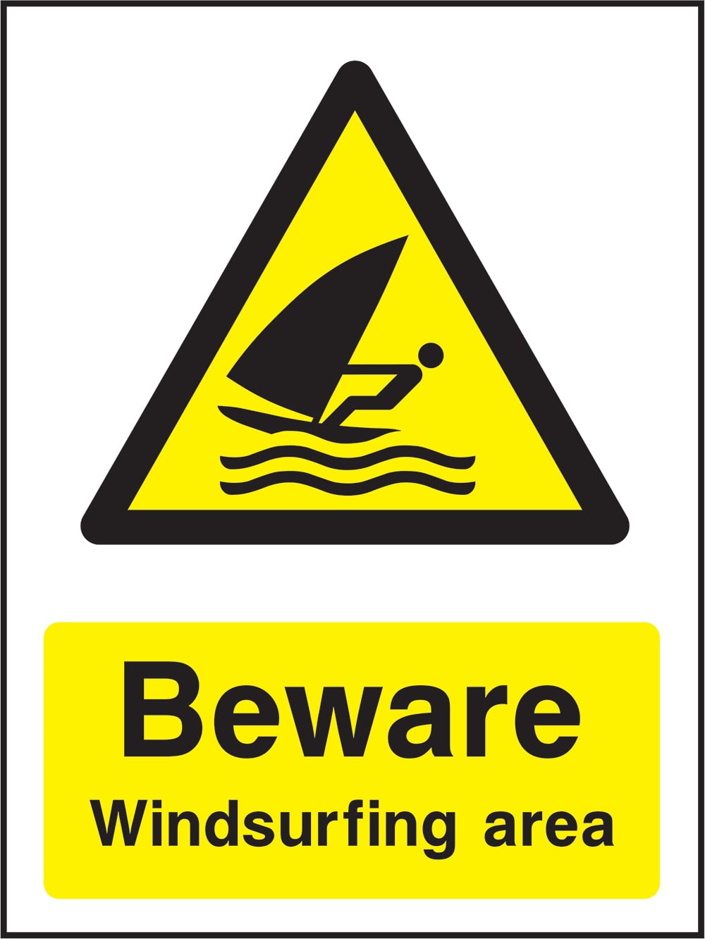 Signage: Beware Windsurfing Area (WATE2_1_0033)