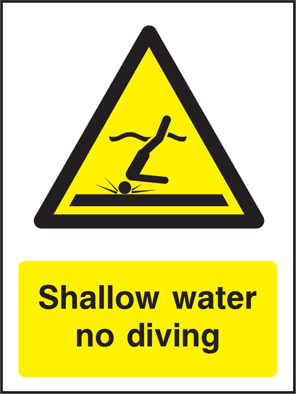 Signage: Shallow Water No Diving (WATE2_1_0044)