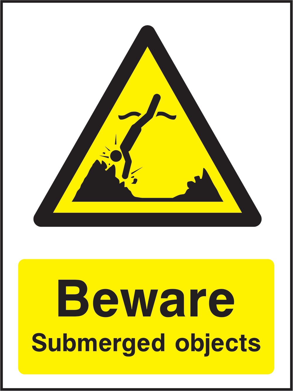 Signage: Beware Submerged Objects (WATE2_1_0046)