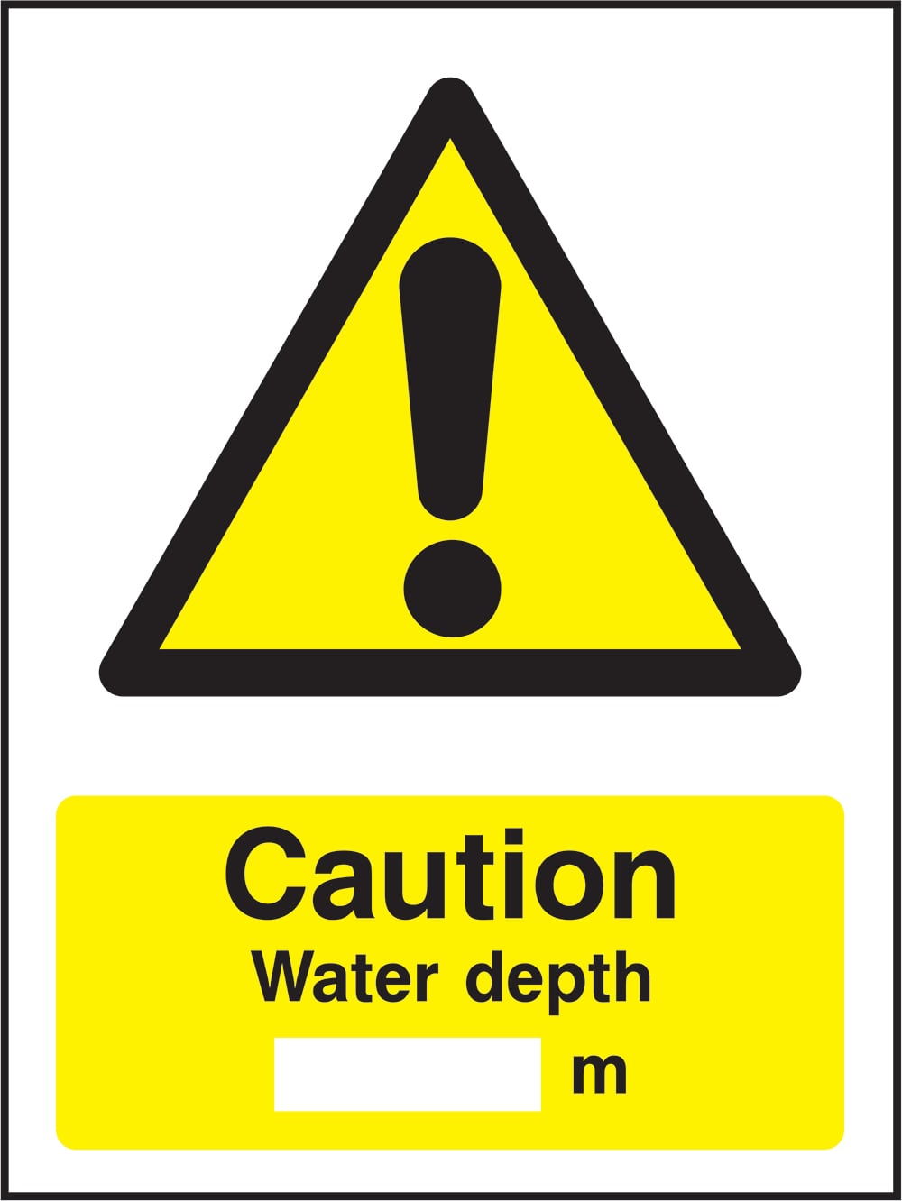 Signage: Caution Water Depth (WATE2_1_0050)
