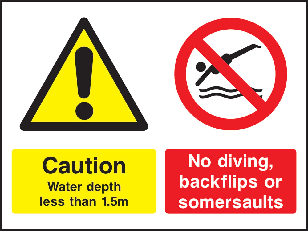 Signage: Caution Water Depth Less Than 1.5M (WATE2_1_0057)