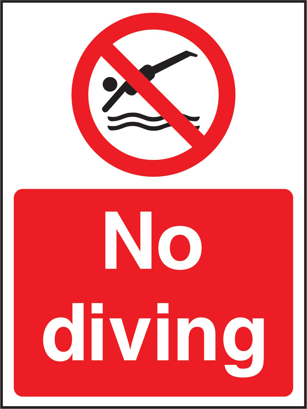 Signage: No Diving (WATE0004)