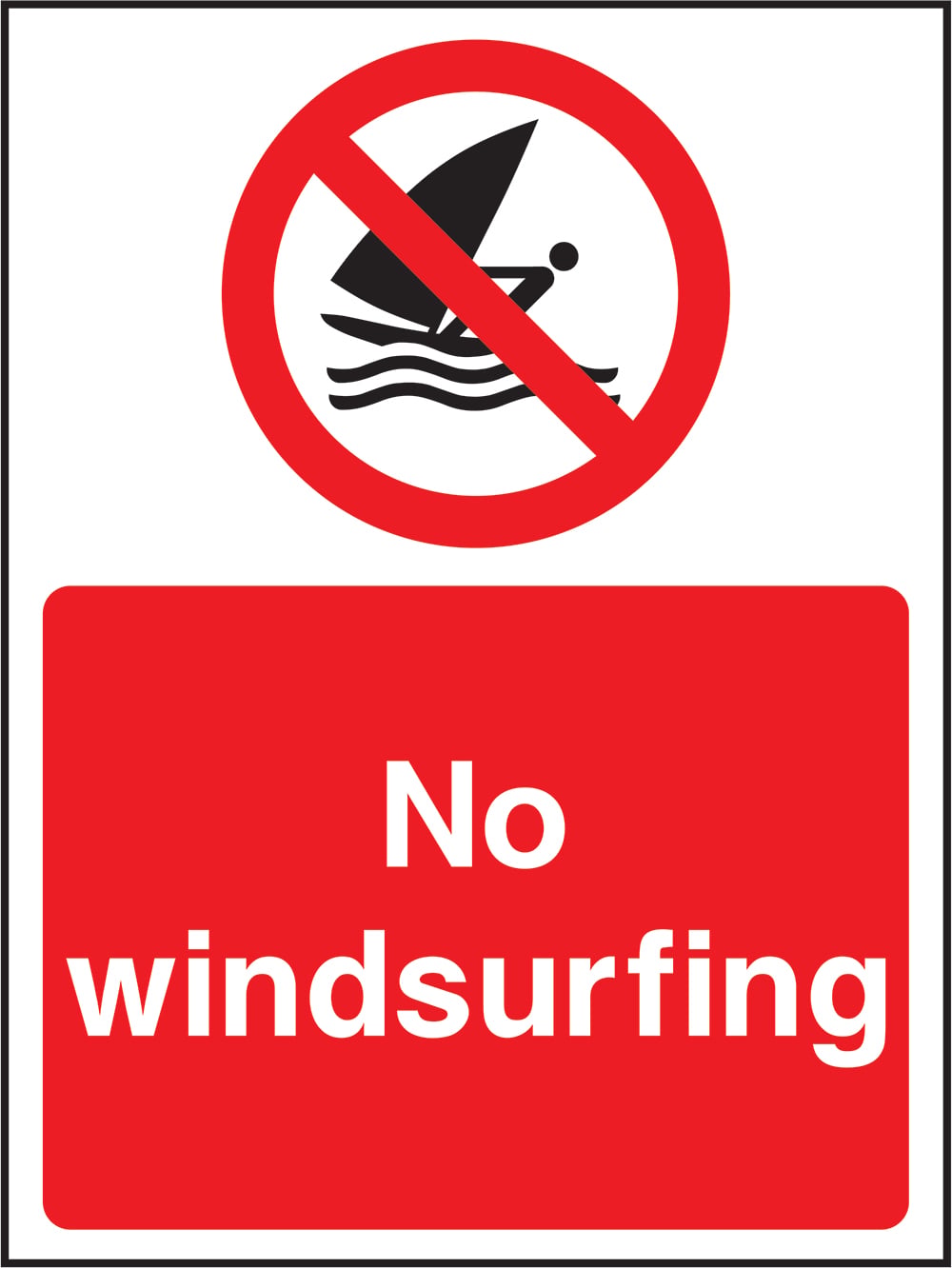 Signage: No Windsurfing (WATE0006)