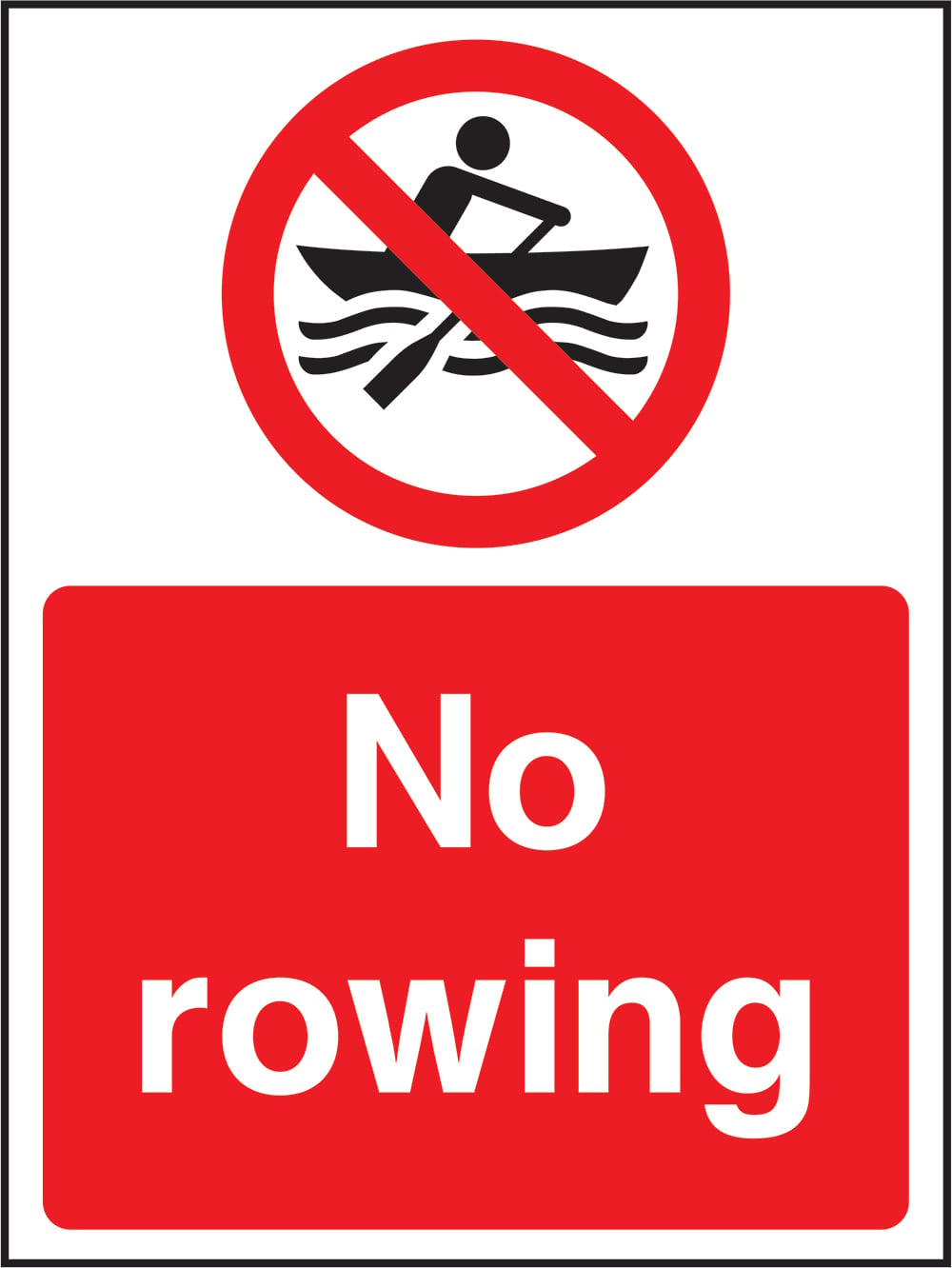 Signage: No Rowing (WATE0007)