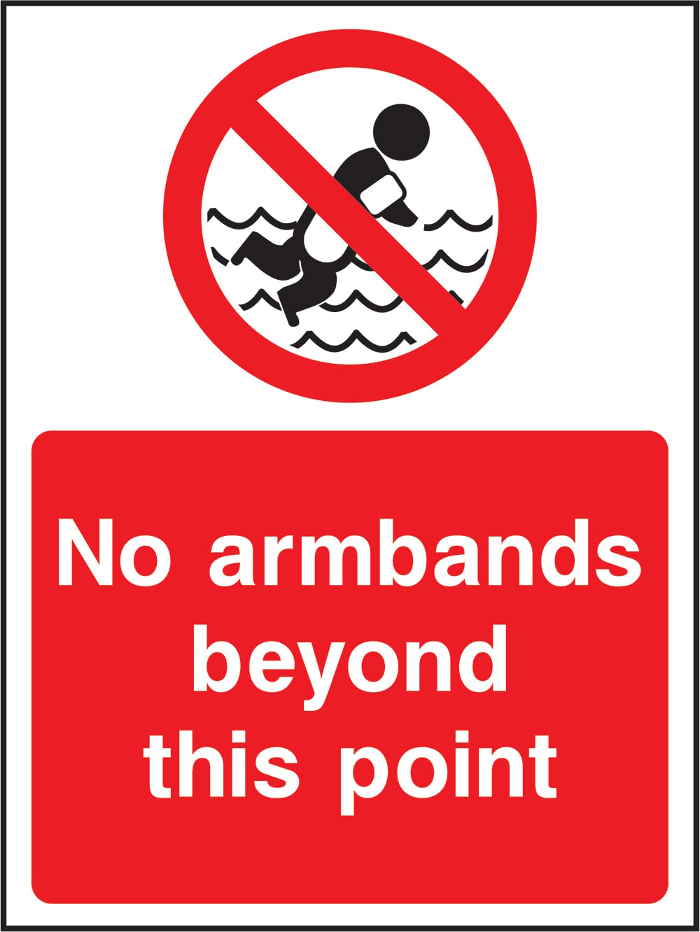 Signage: No Armbands Beyond This Point (WATE0016)