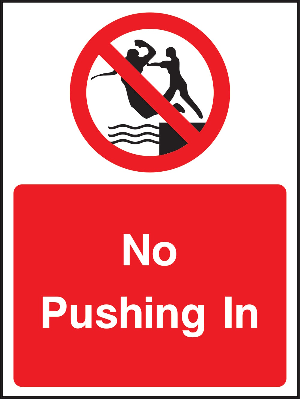 Signage: No Pushing in (WATE0019)