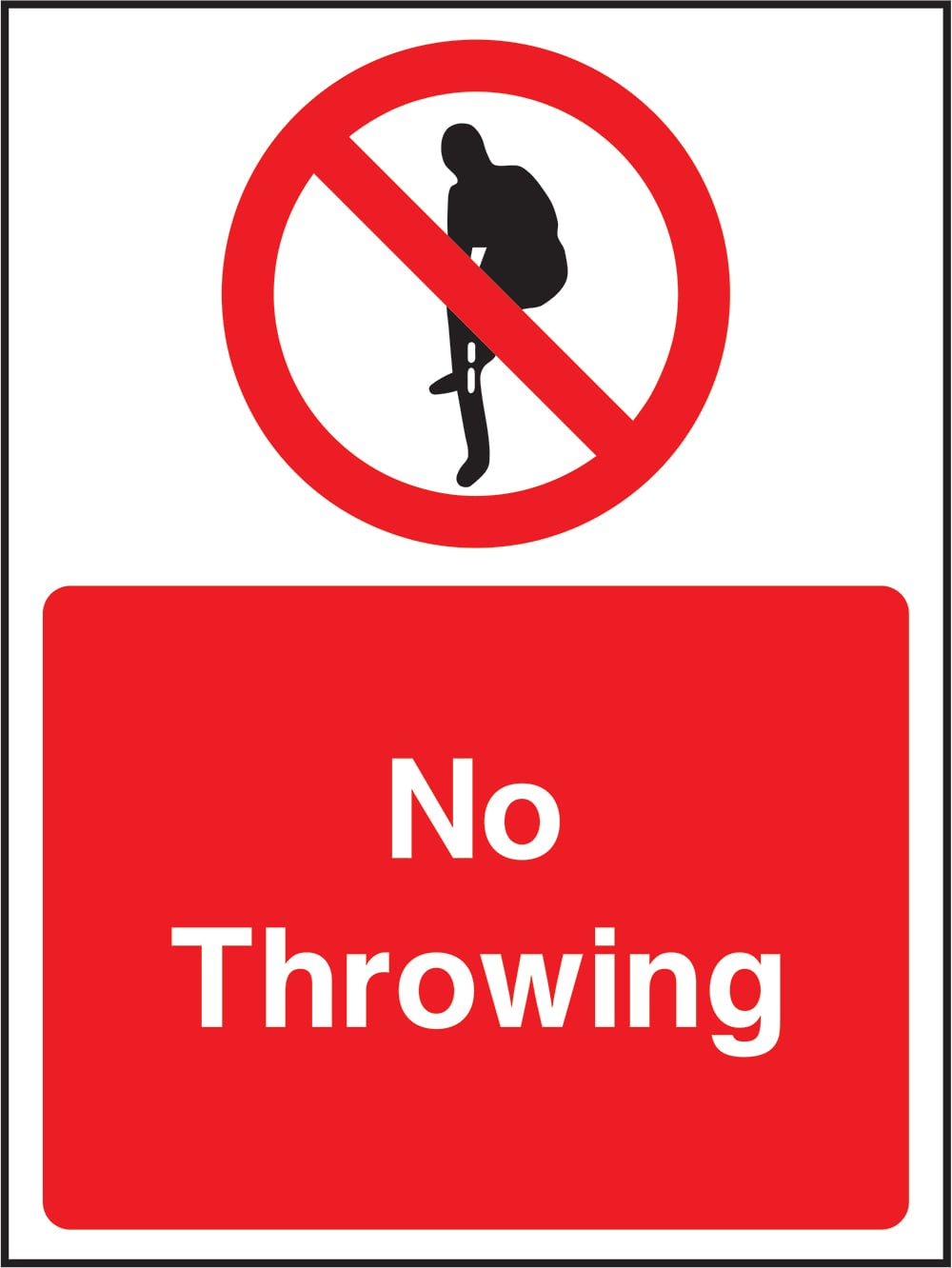 Signage: No Throwing (WATE0021)
