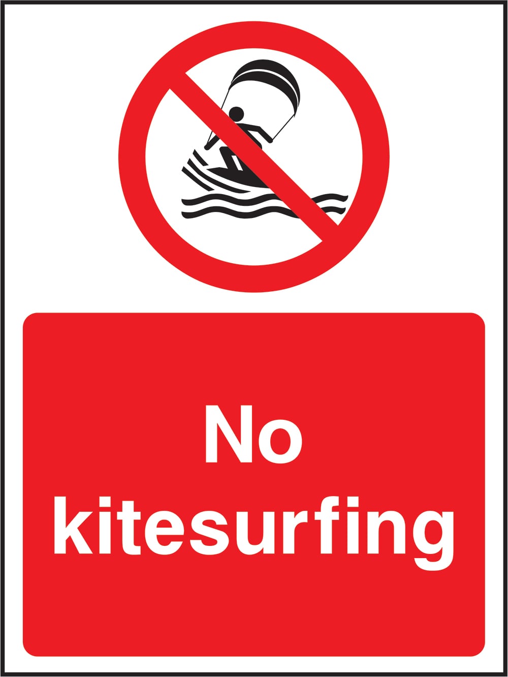 Signage: No Kitesurfing (WATE0023)