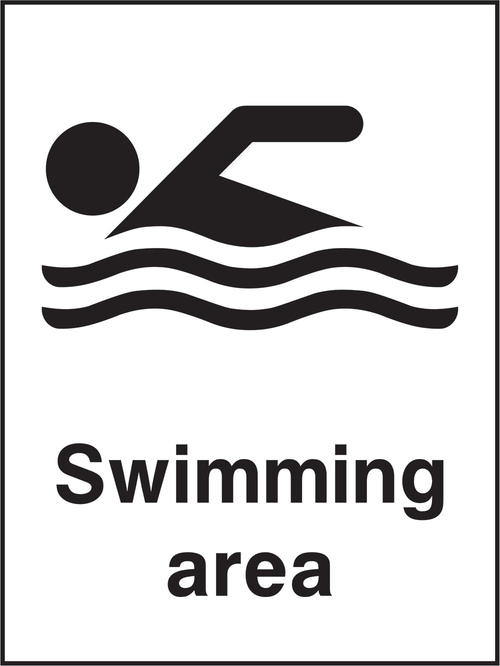 Signage: Swimming Area (WATE0025)