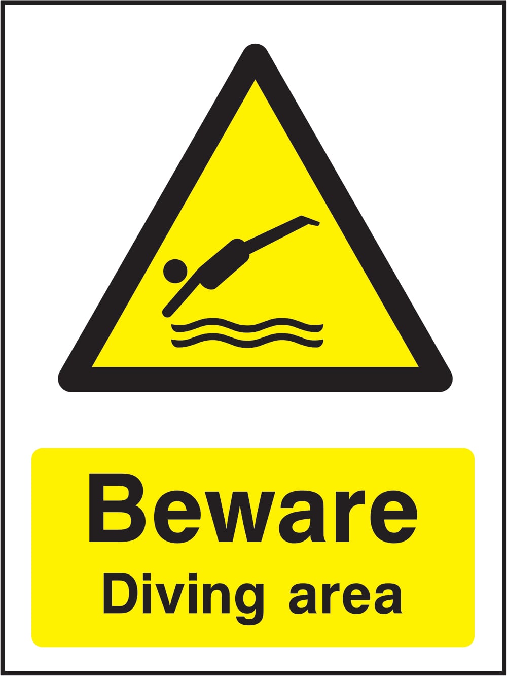 Signage: Beware Diving Area (WATE0028)