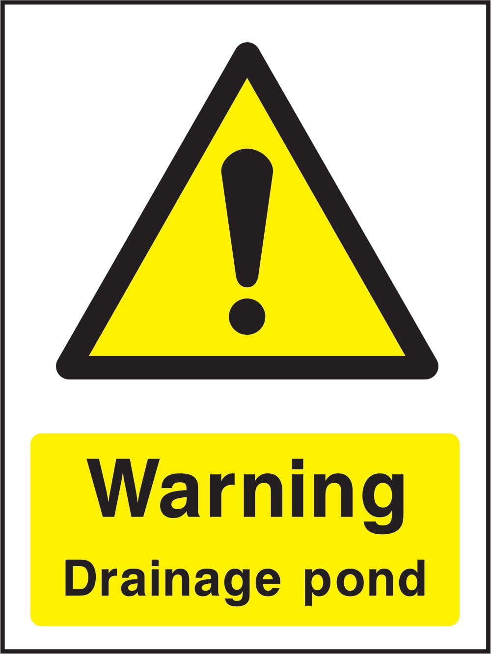 Signage: Warning Drainage Pond (COUN0025)
