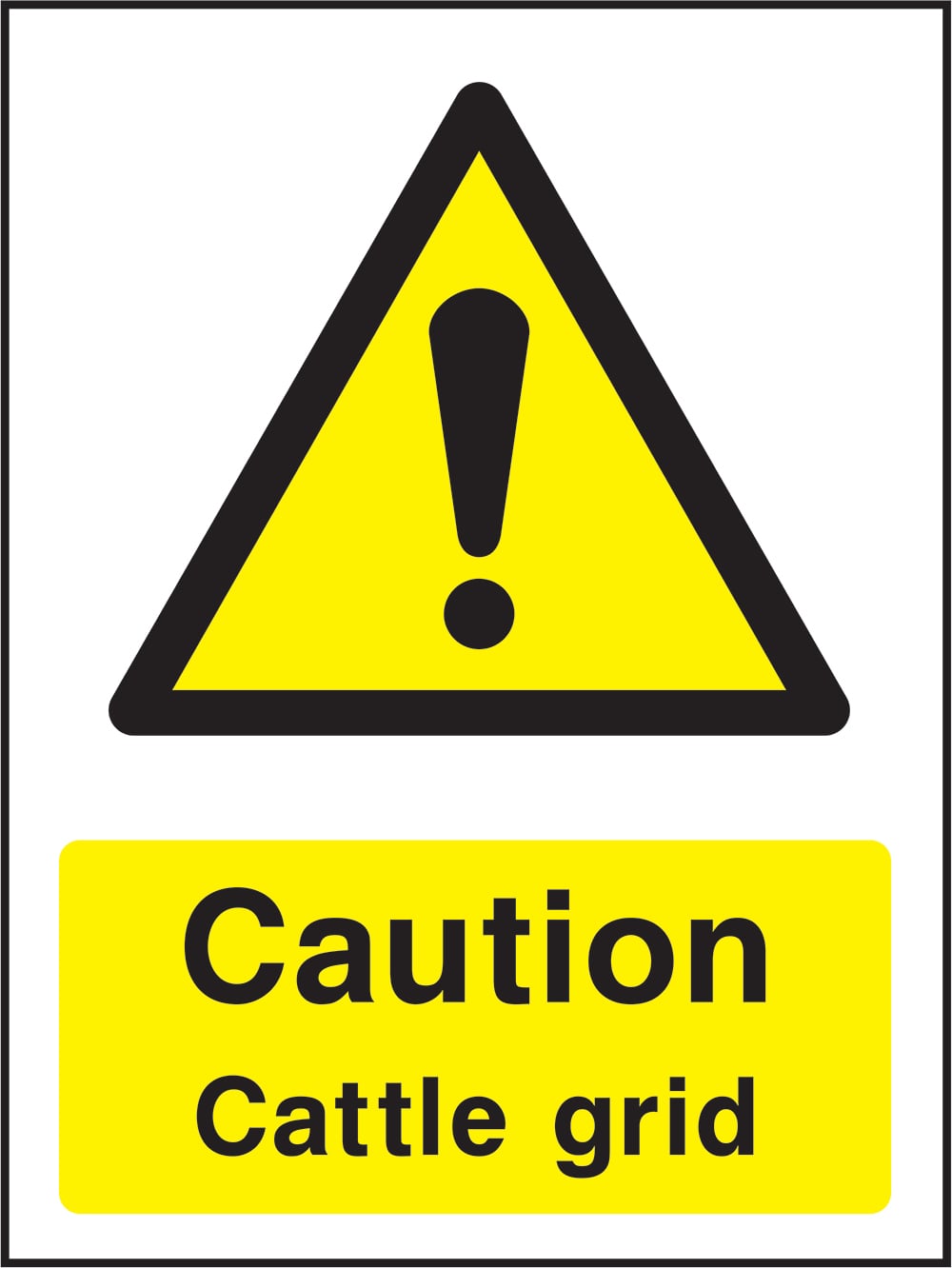Signage: Caution Cattle Grid (COUN0027)