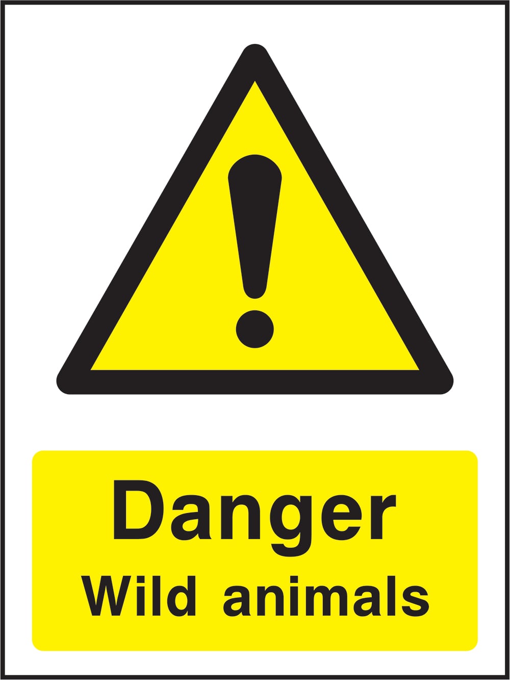 Signage: Danger Wild Animals (COUN0040)